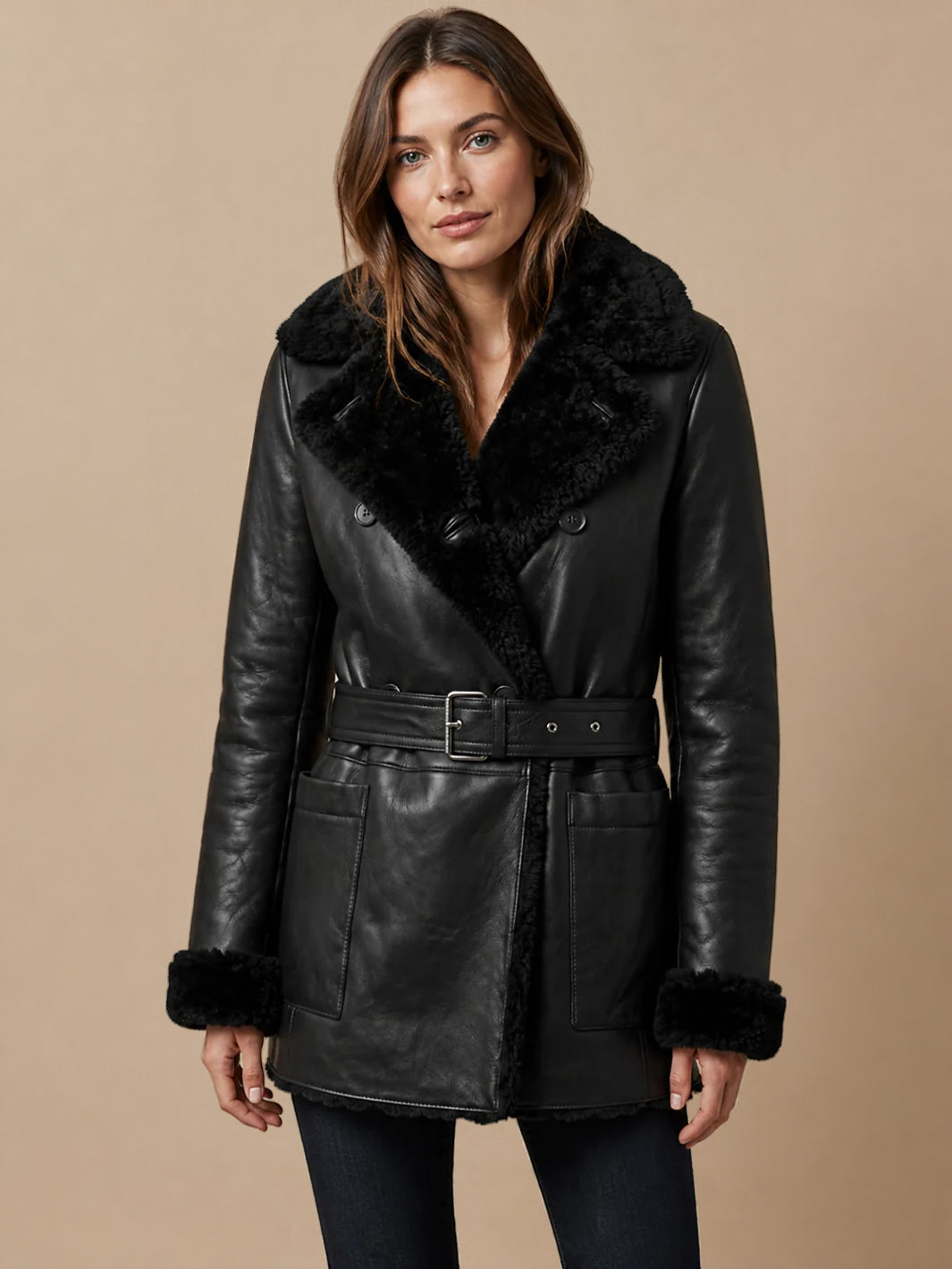 Shearling Leather Coat