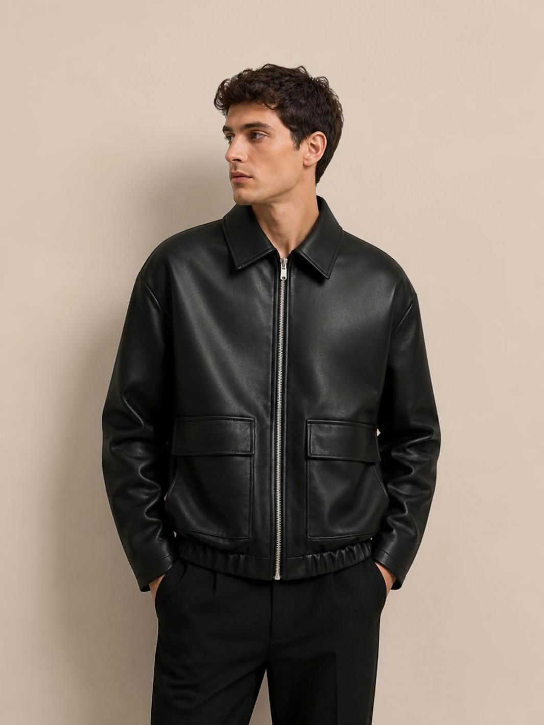 The Minimalist Leather Blouson
