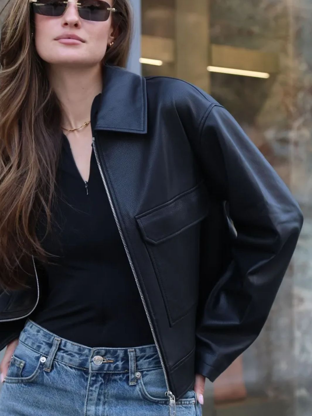 Shirt Style Leather Jacket