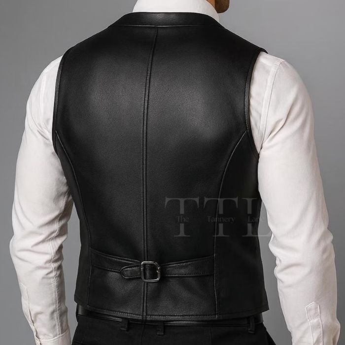 Formal Lambskin Leather Waistcoat