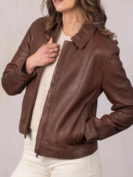 Lederjacke mit Kragen