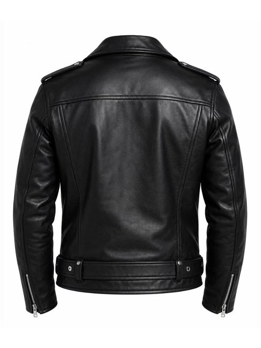 Asymmetrische Bikerjacke mit Gürtel
