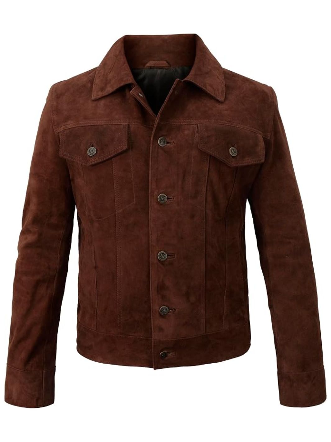 Herren Schwarze Used-Look Echtleder Trucker-Jacke