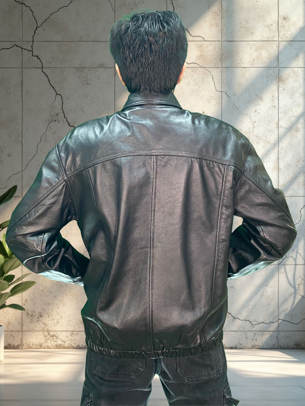 Oversized Retro Leather Jacket