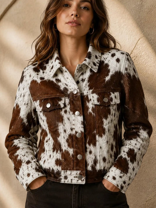 Hair On Hide Leather Trucker Jacket