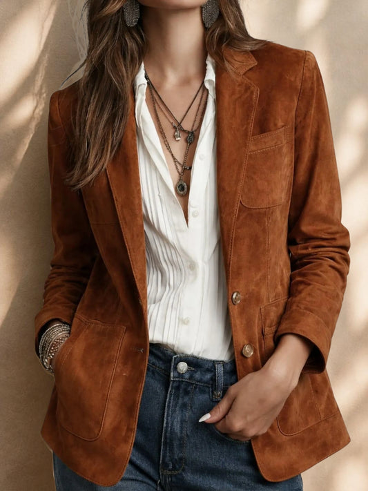 Suede Leather Blazer