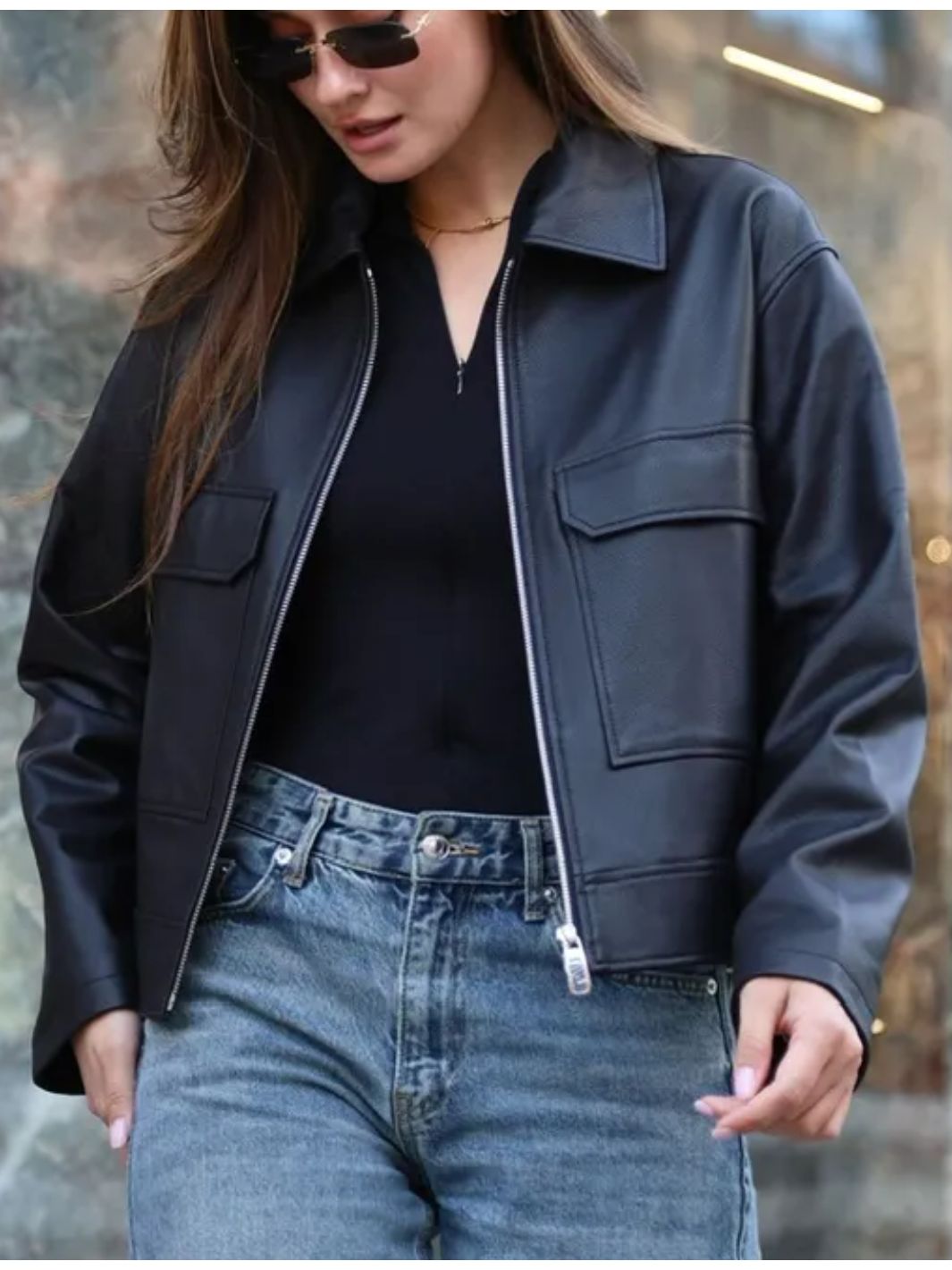 Shirt Style Leather Jacket