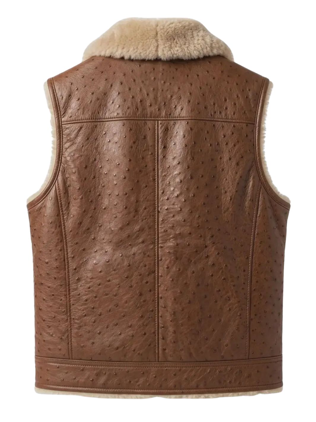 Leather Vest with Shearling Lining